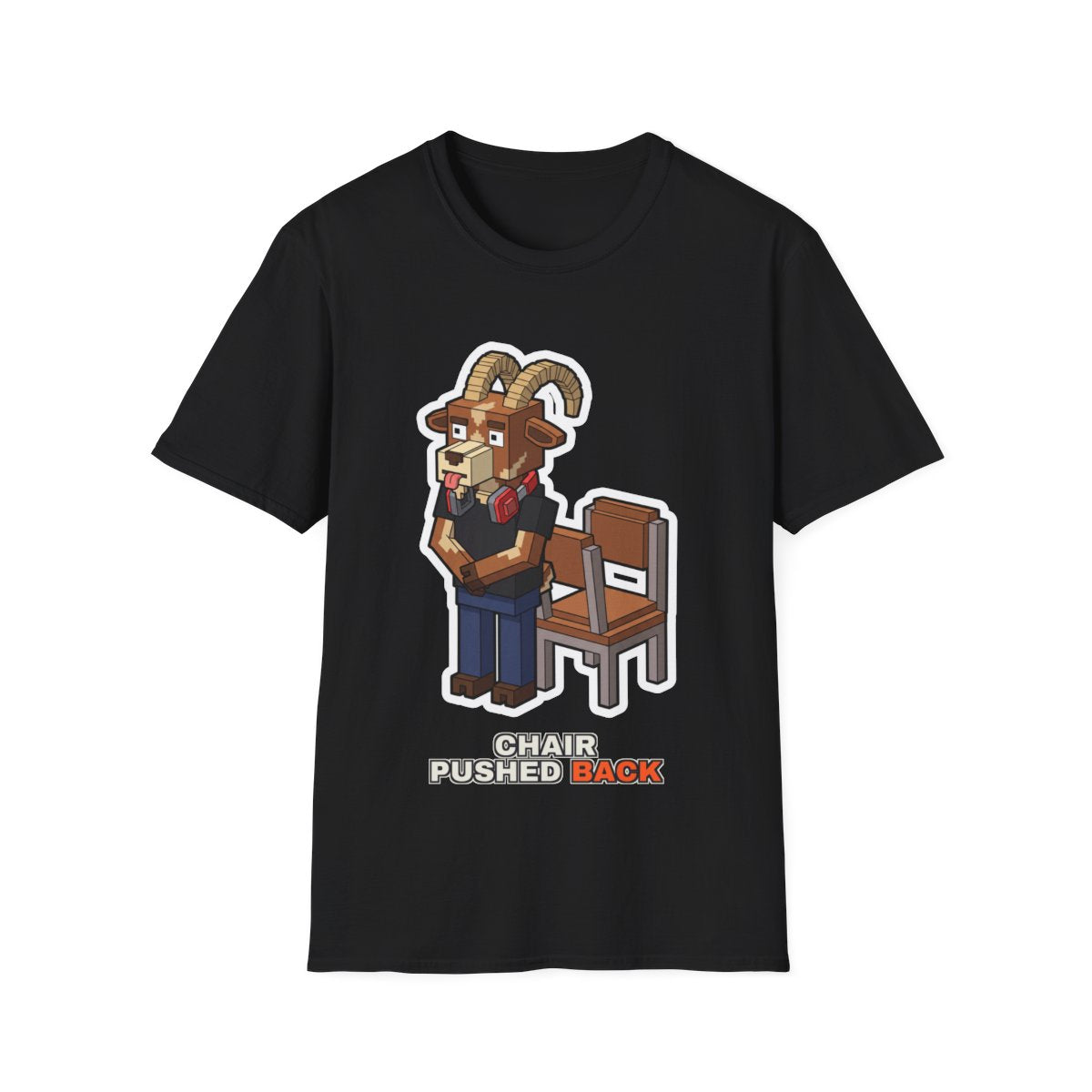 Chair Pushed Back - Black - front