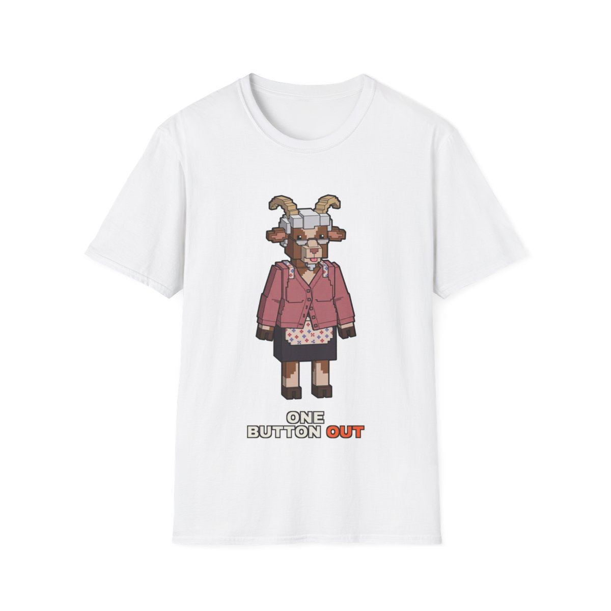 One Button Out - White - front