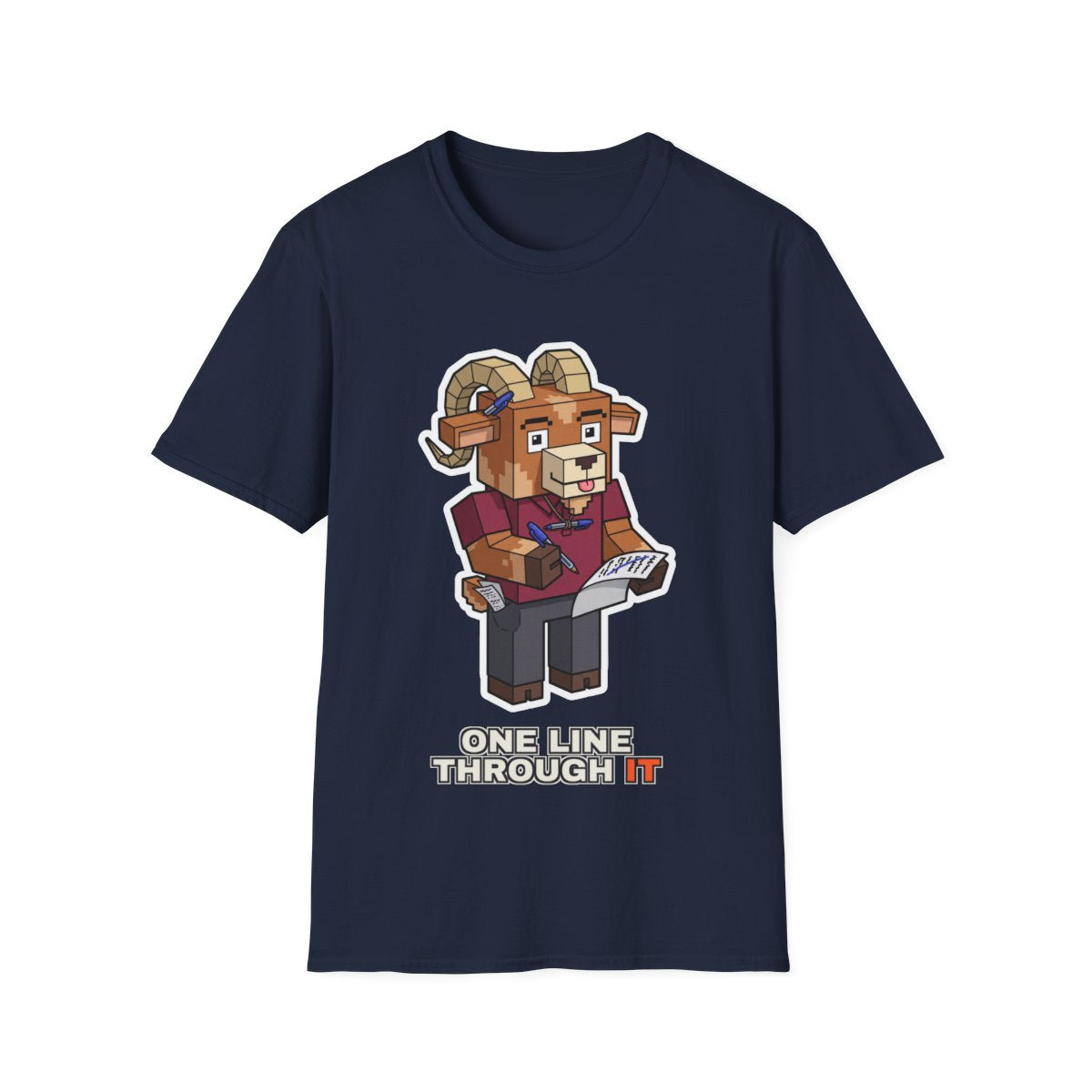 One Line Through It - Navy - front