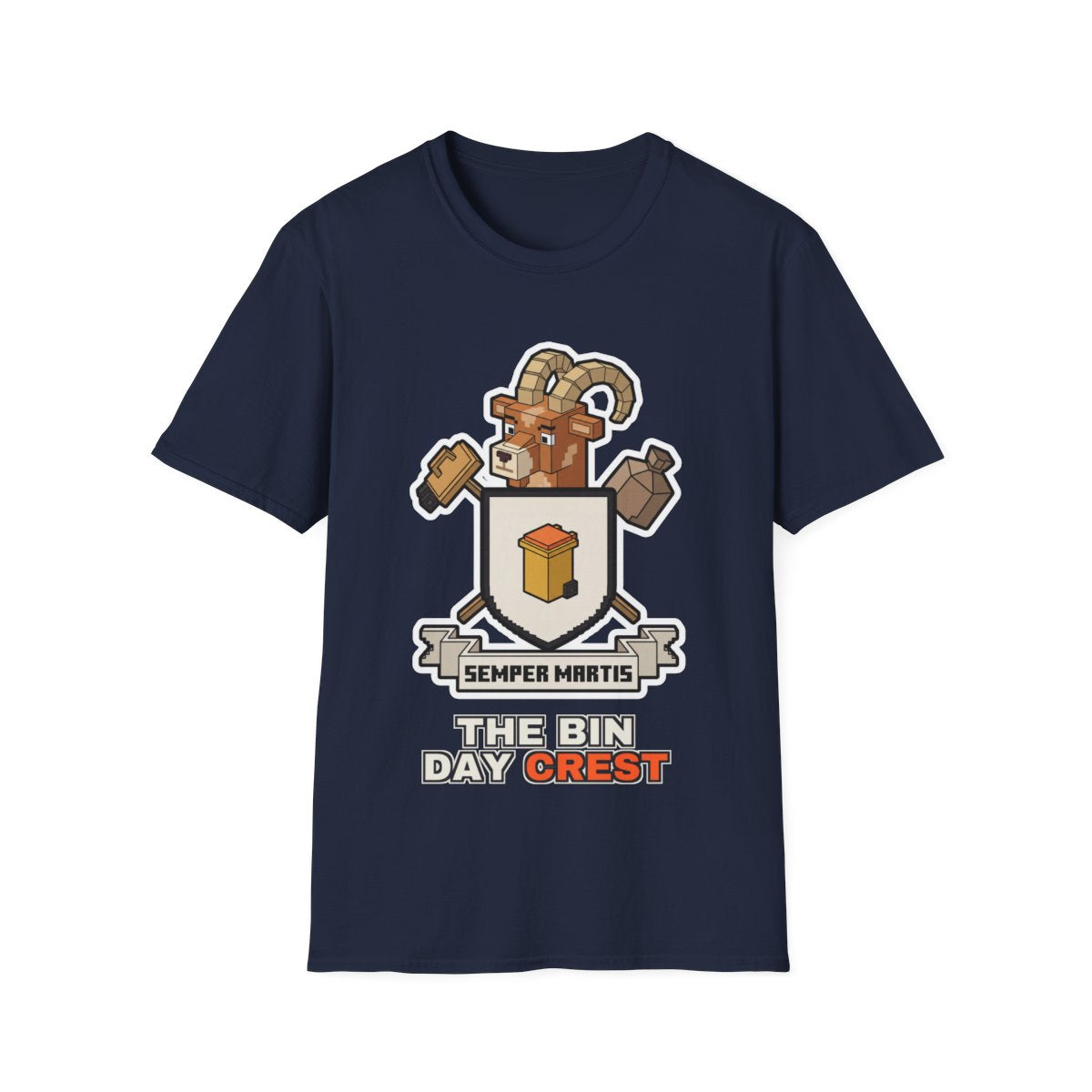 The Bin Day Crest - Navy - front