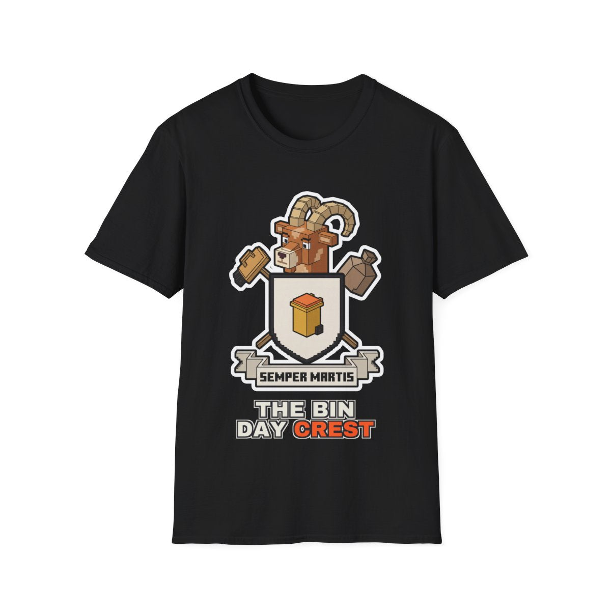 The Bin Day Crest - Black - front