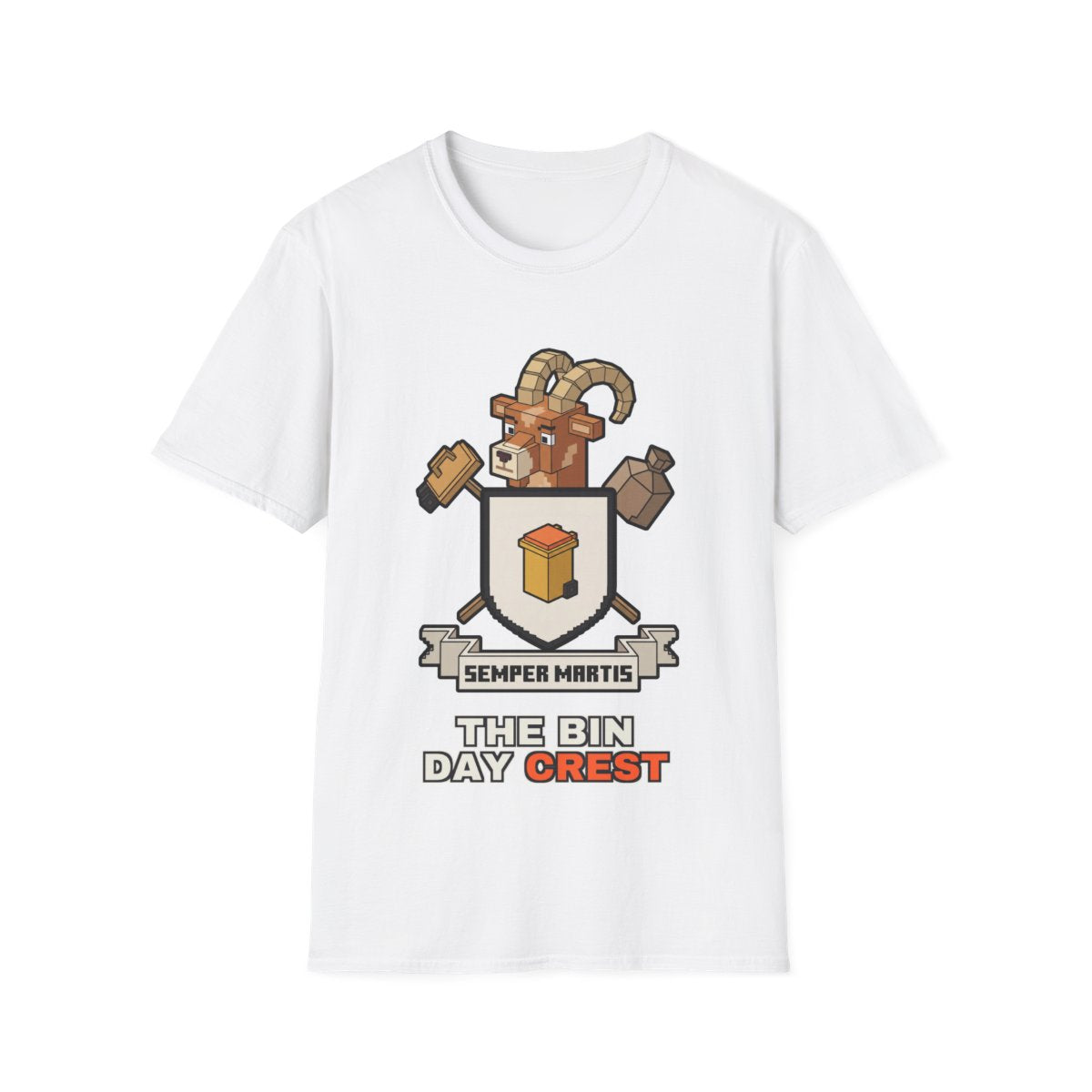 The Bin Day Crest - White - front
