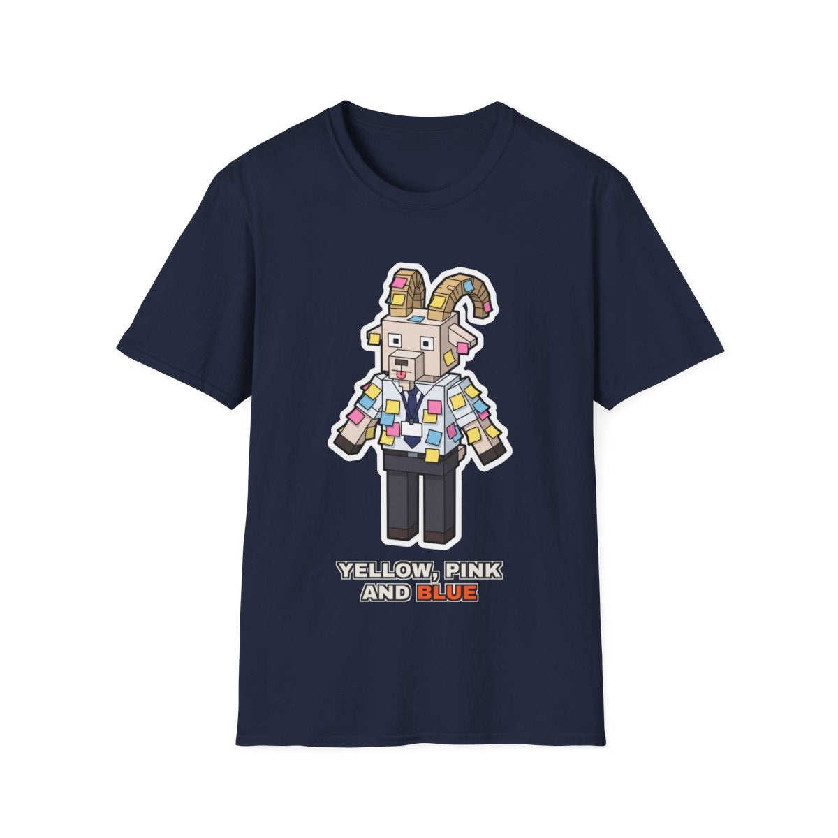 Yellow, Pink And Blue - Navy - front